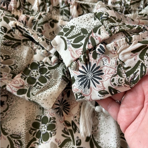 Free People Stealing Fire Women’s Floral Print Mini Dress Peasant Small Fairy - Picture 7 of 8